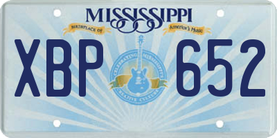 MS license plate XBP652