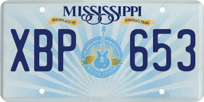MS license plate XBP653