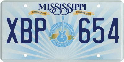MS license plate XBP654