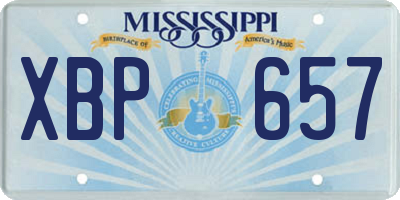MS license plate XBP657