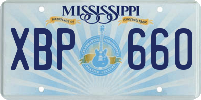 MS license plate XBP660
