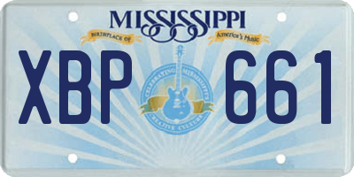 MS license plate XBP661