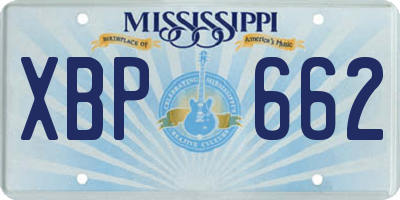 MS license plate XBP662