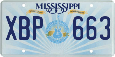 MS license plate XBP663