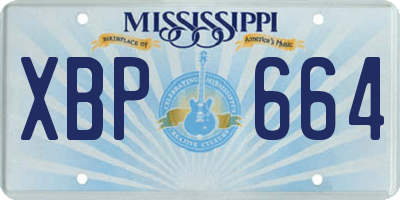MS license plate XBP664