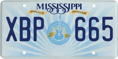 MS license plate XBP665