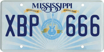 MS license plate XBP666
