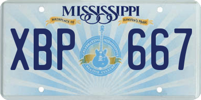 MS license plate XBP667