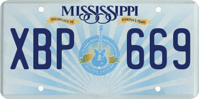 MS license plate XBP669