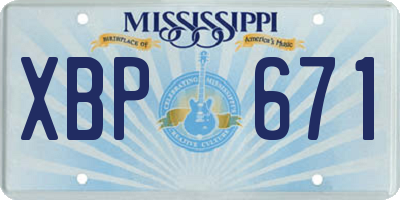 MS license plate XBP671
