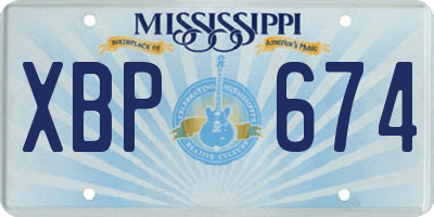 MS license plate XBP674