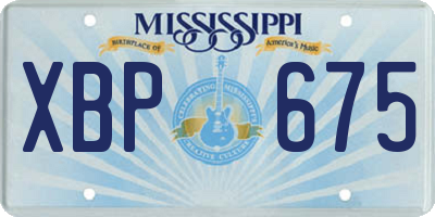 MS license plate XBP675