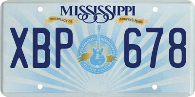 MS license plate XBP678