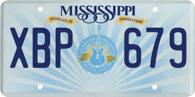 MS license plate XBP679