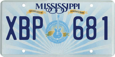MS license plate XBP681