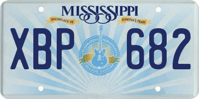 MS license plate XBP682
