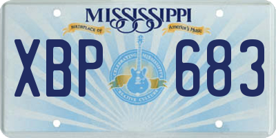 MS license plate XBP683
