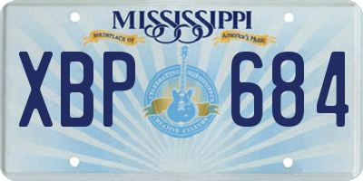 MS license plate XBP684
