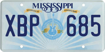 MS license plate XBP685