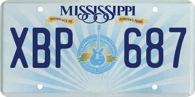 MS license plate XBP687