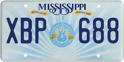 MS license plate XBP688