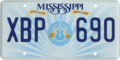 MS license plate XBP690