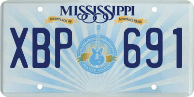 MS license plate XBP691