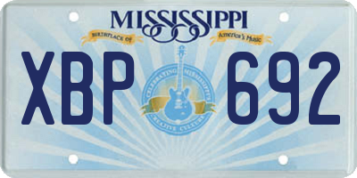 MS license plate XBP692