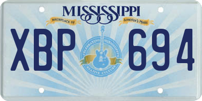 MS license plate XBP694