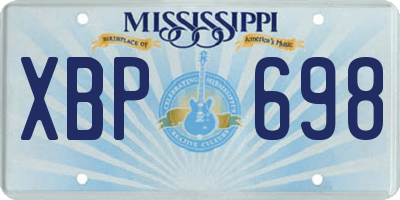 MS license plate XBP698