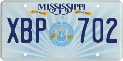 MS license plate XBP702