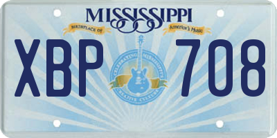 MS license plate XBP708