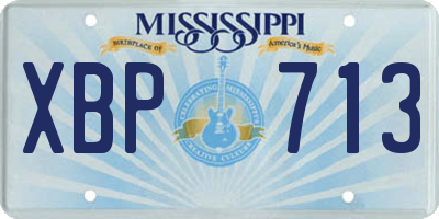 MS license plate XBP713