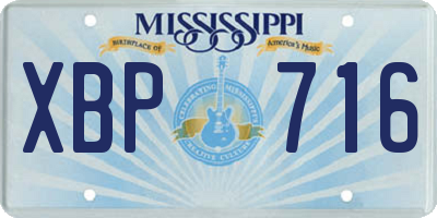MS license plate XBP716