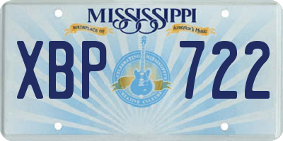 MS license plate XBP722
