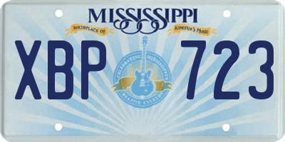 MS license plate XBP723