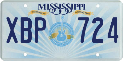 MS license plate XBP724