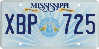 MS license plate XBP725