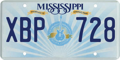 MS license plate XBP728