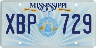 MS license plate XBP729