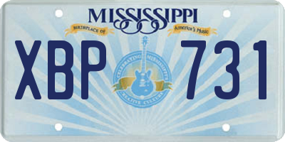 MS license plate XBP731