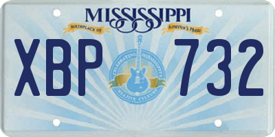 MS license plate XBP732