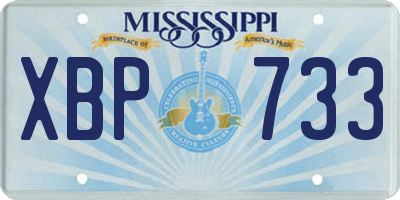 MS license plate XBP733