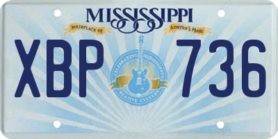 MS license plate XBP736