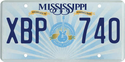 MS license plate XBP740