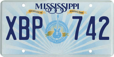 MS license plate XBP742