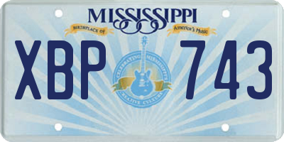 MS license plate XBP743