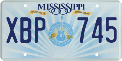 MS license plate XBP745