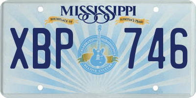 MS license plate XBP746