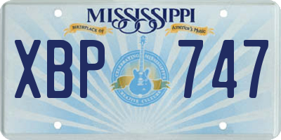 MS license plate XBP747